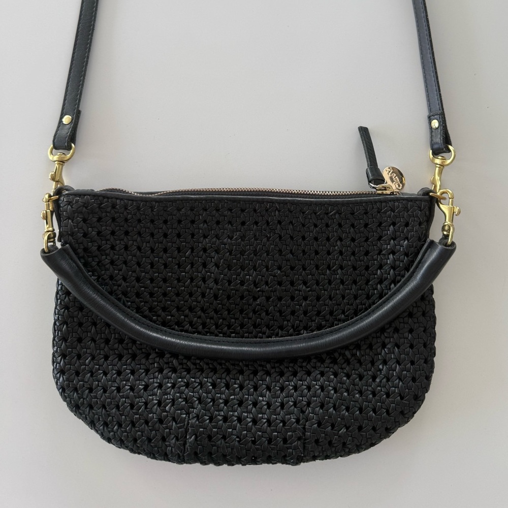 Clare V. Petite moyen Black woven crossbody bag